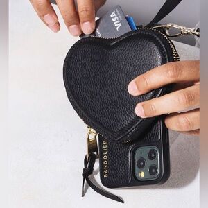 Bandolier Willa Heart Shaped Pouch iPhone 15 Pro Phone case Black